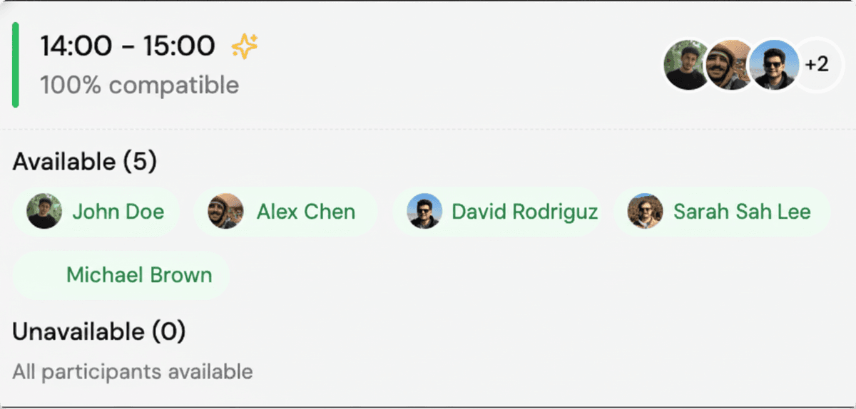 Synced cross-company calendar view